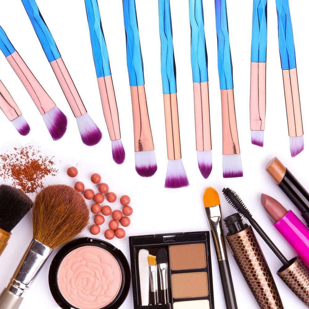Eye Brush Set Professional 10 Pieces Eye Makeup Brushes for Shading or Blending of Eyeshadow Cream Powder Eyebrow Highlighter Concealer Cosmetics Brush Tool