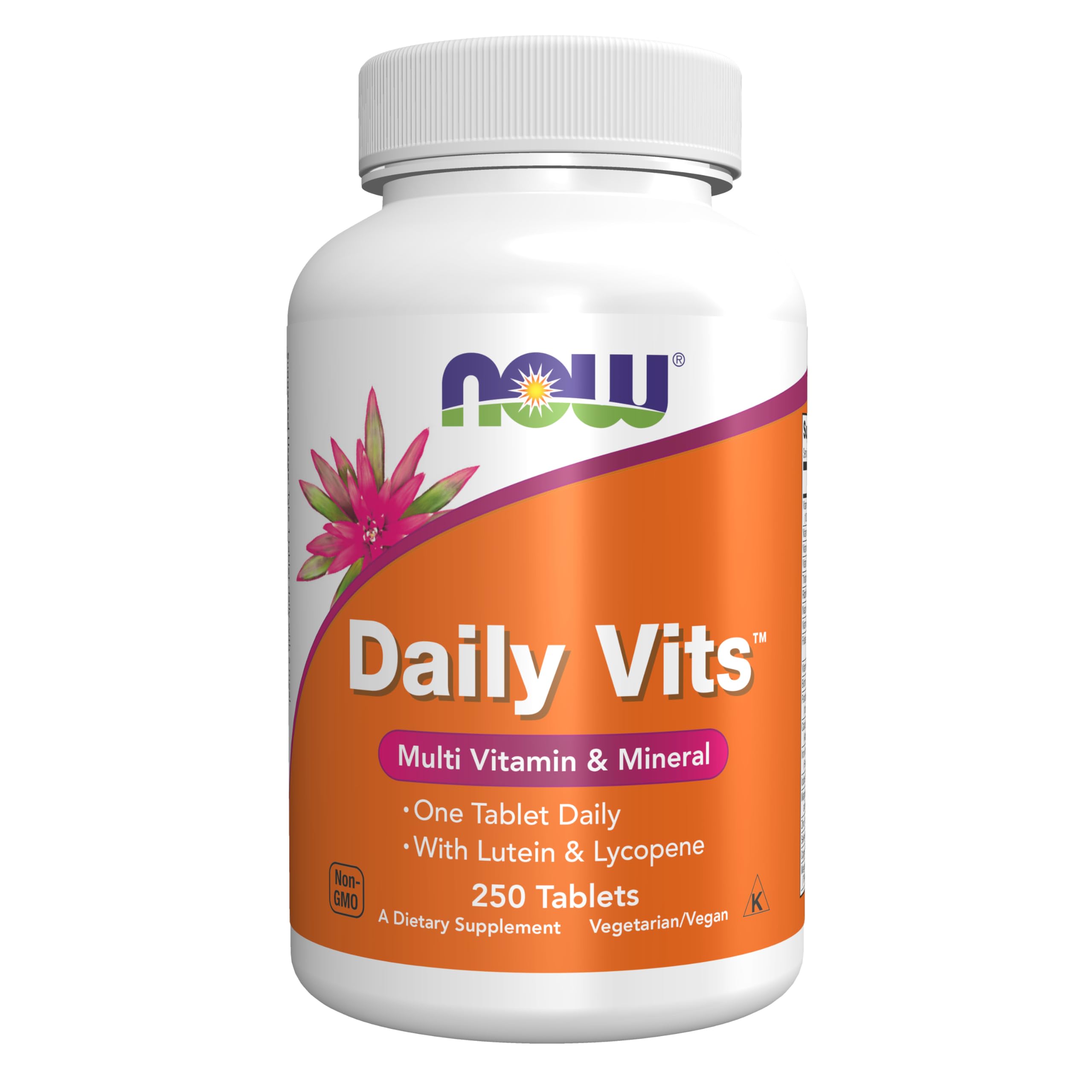 NOW Foods Supplements, Daily Vits™, One Tablet Daily with Lutein & Lycopene, 250 Tablets