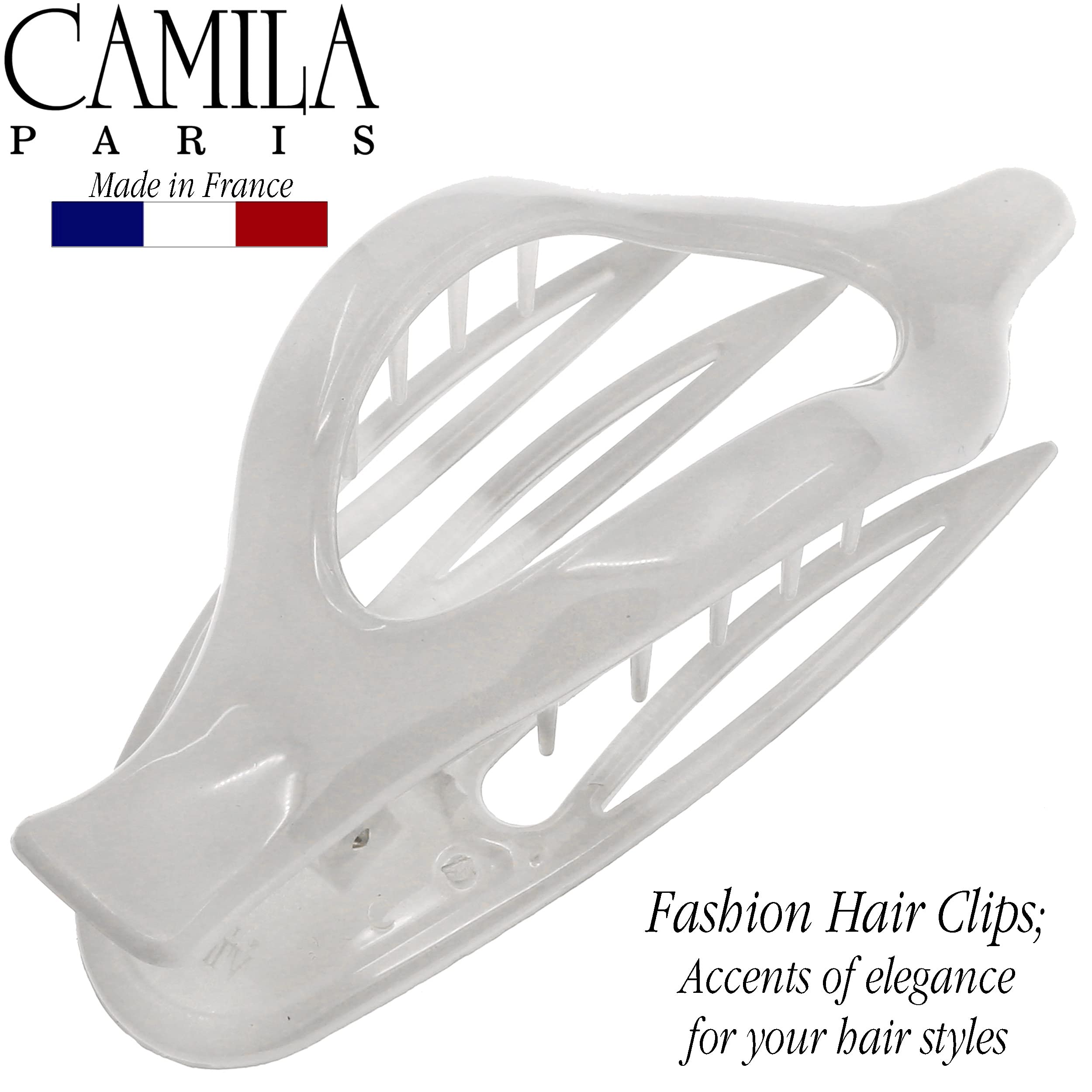 Camila Paris CP3231 French Hair Clips, Large Side Slide Hair Clips for Volume Hair, Strong Hold No Slip Grip, Girls Hair Claw Clips for Women, Durable Styling Girls Hair Accessories, Made In France