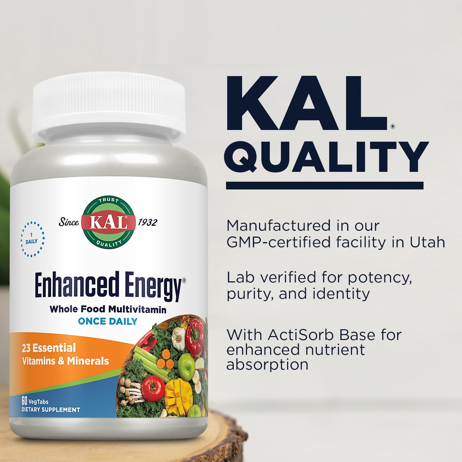 KAL Enhanced Energy Tablets, 60 Count