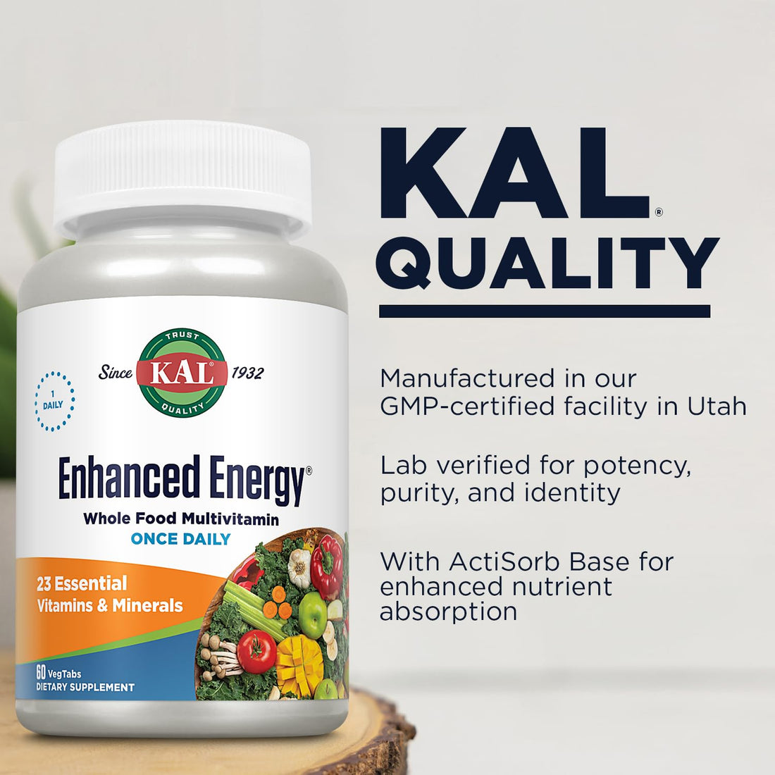 KAL Enhanced Energy Tablets, 60 Count