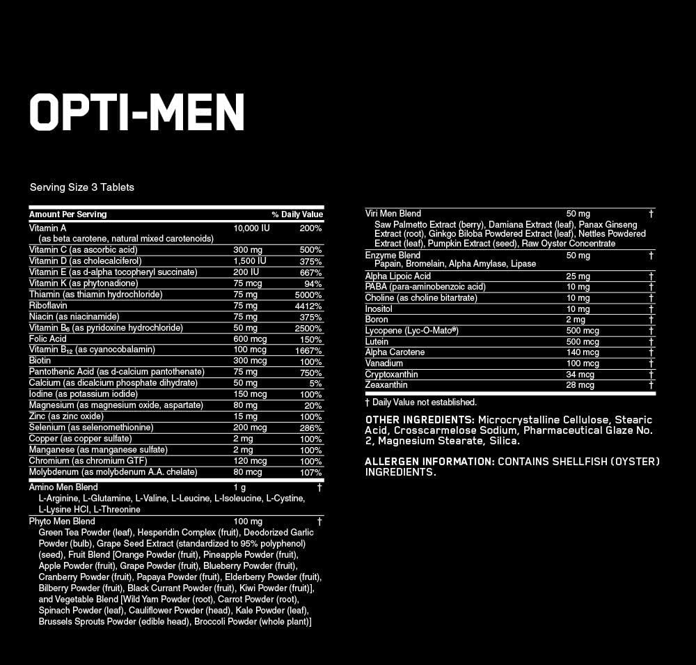 Optimum Nutrition Opti-Men Daily Multivitamin Supplement, 90 Count