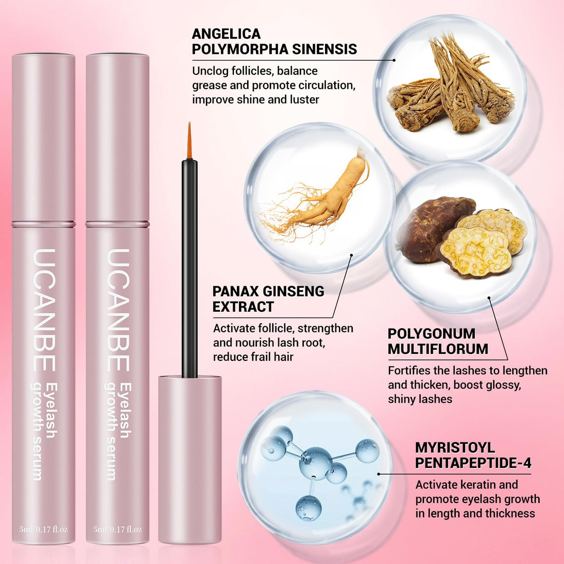 Lash Serum for Eyelash & Eyebrow Growth(10ml/2Pack), Eyelash Enhancing Serum, Lash & Brow Enhancer with Advanced Formula for Growing Longer, Fuller, Thicker & Healthier Voluminous Eye Lashes & Brows