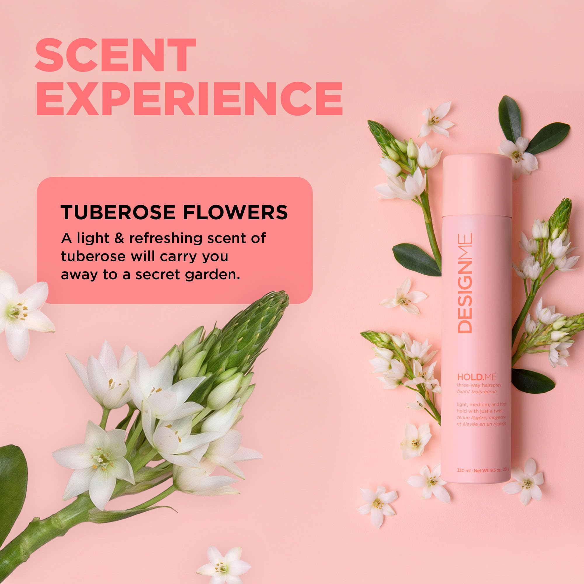 Design.ME Hold.ME Three-Way Hairspray | Flexible Hold Hairspray, 9.5 oz