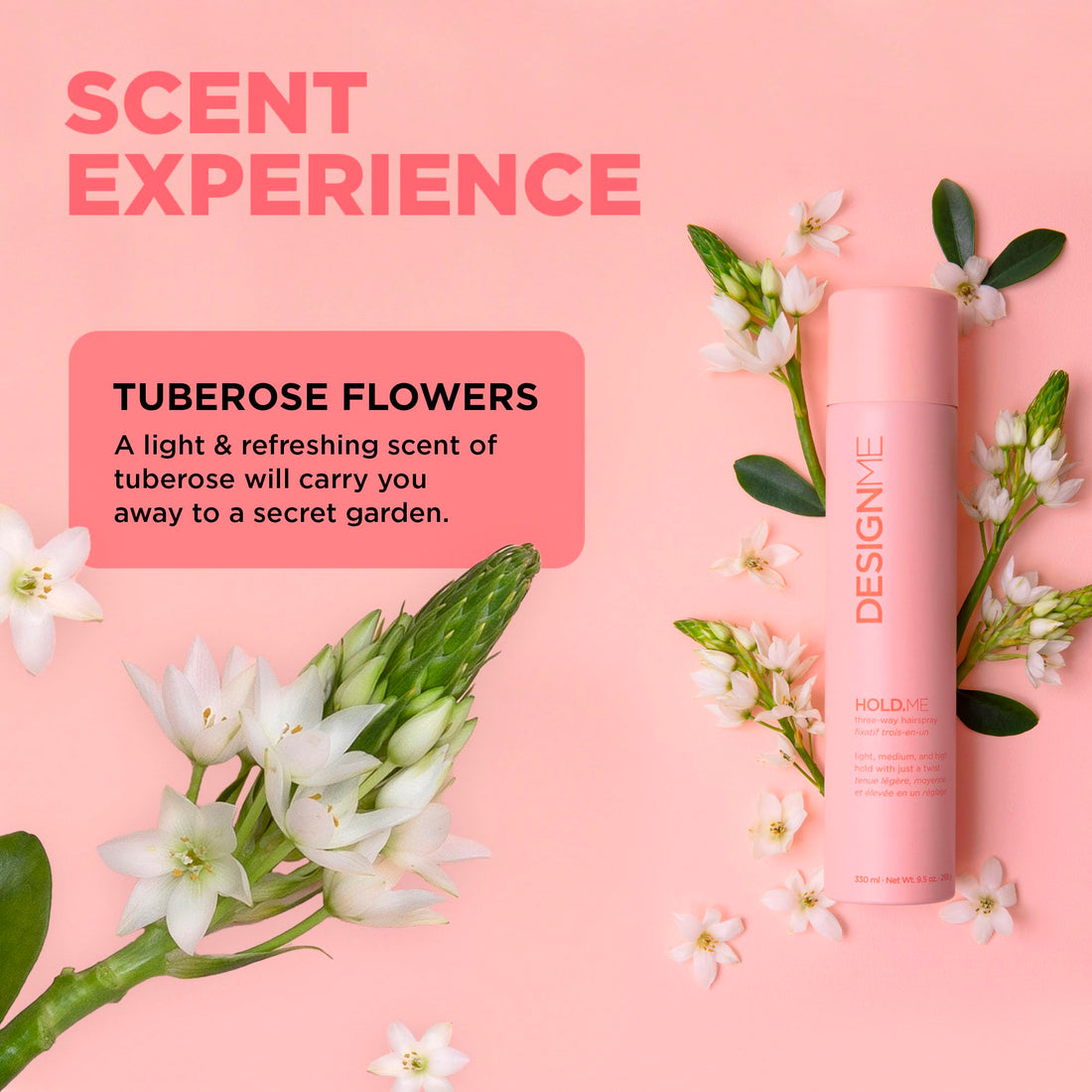 Design.ME Hold.ME Three-Way Hairspray | Flexible Hold Hairspray, 9.5 oz