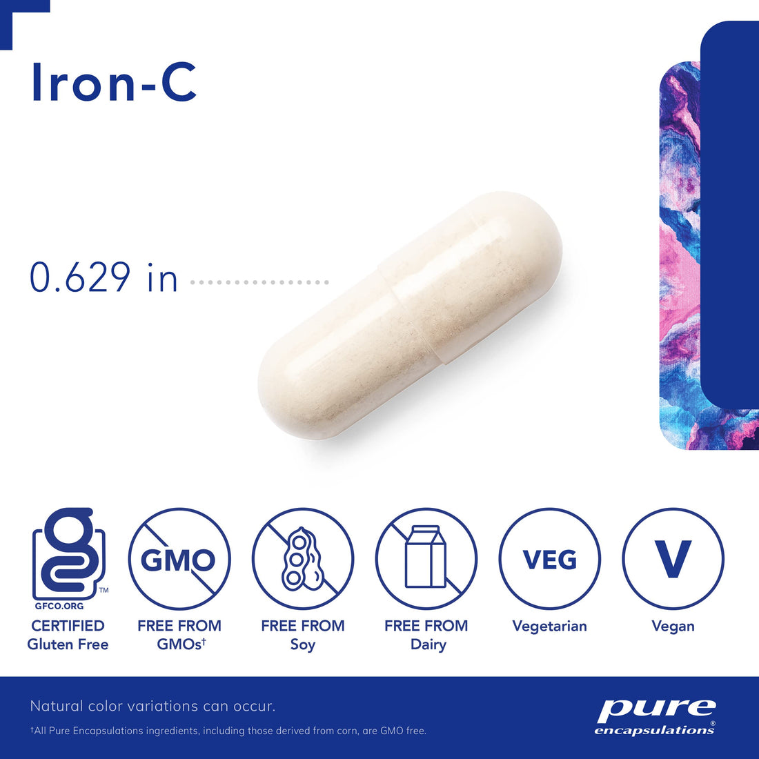 Pure Encapsulations Iron-C - 15 mg - 175 mg Vitamin C - Red Blood Cell Support* - Energy Production - Highly Bioavailable Iron Pill - Gluten Free & Vegan - 30 Capsules