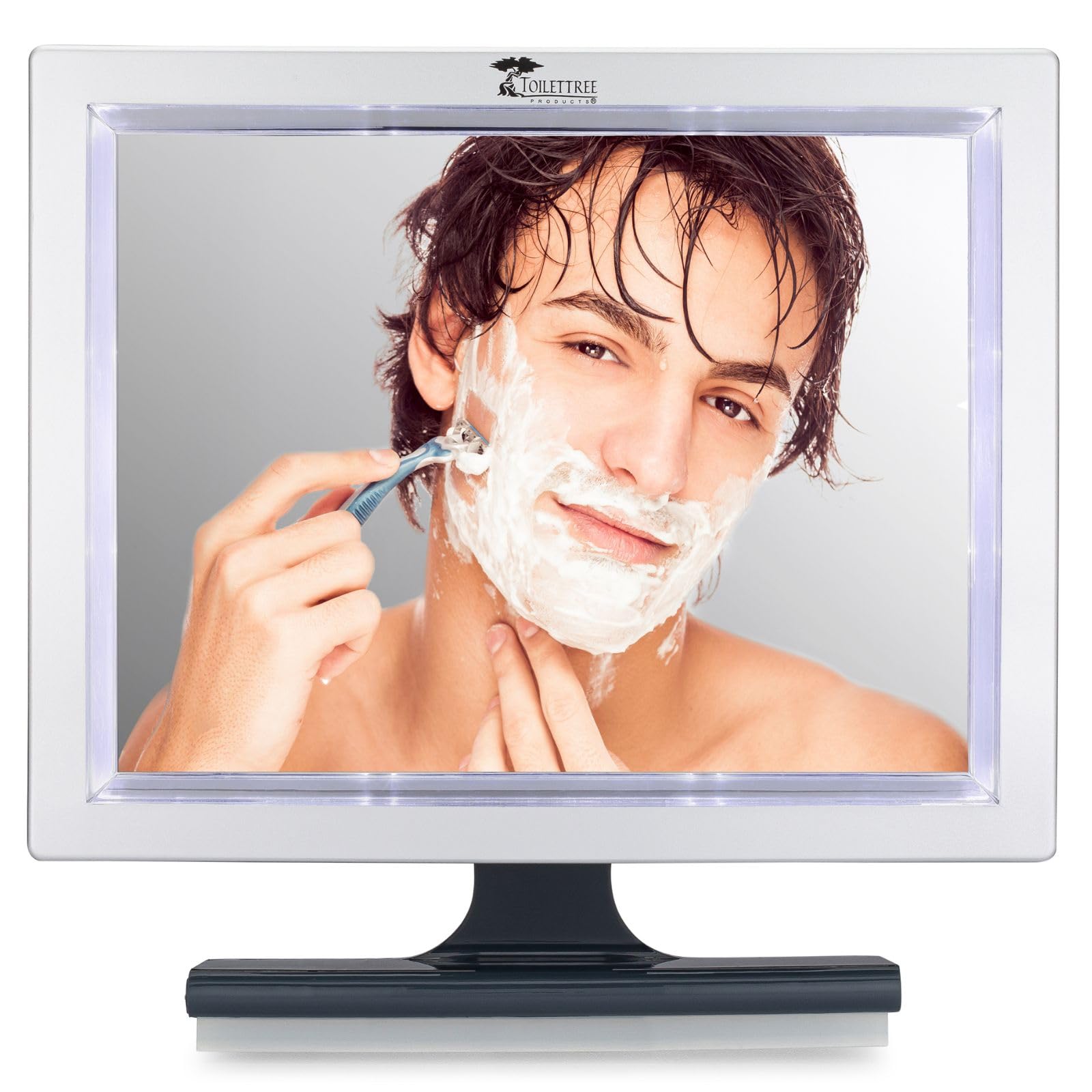 ToiletTree Products Deluxe LED Fogless Shower Mirror with Squeegee, 1.45 Ounce