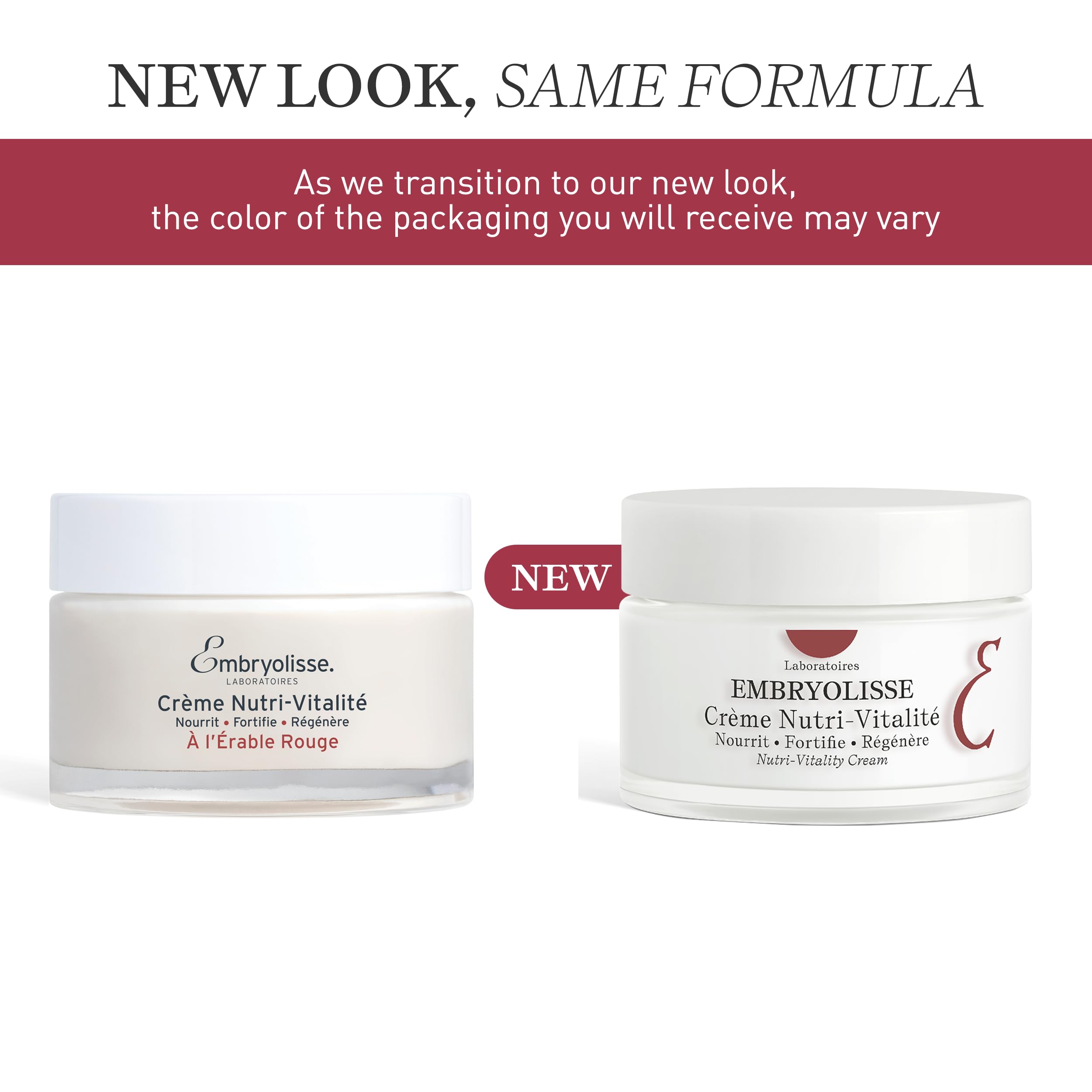 Embryolisse Nutri-Vitality Age-Defying Face Cream, Collagen-Supporting Moisturizer for Mature, Sensitive Skin with Red Maple Extract & Macadamia Oil, 1.69 fl oz