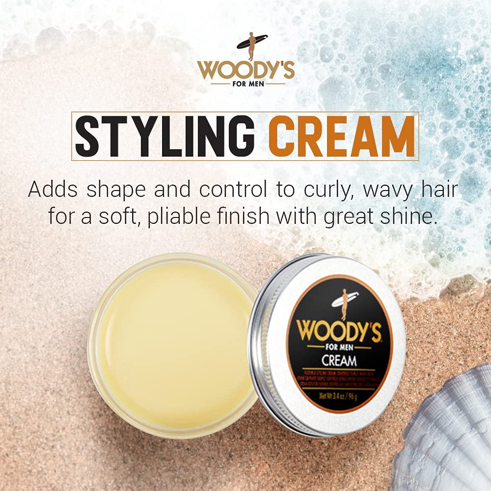 Woody's Flexible Styling Cream for Men, Styling Cream, 3.4 Ounce