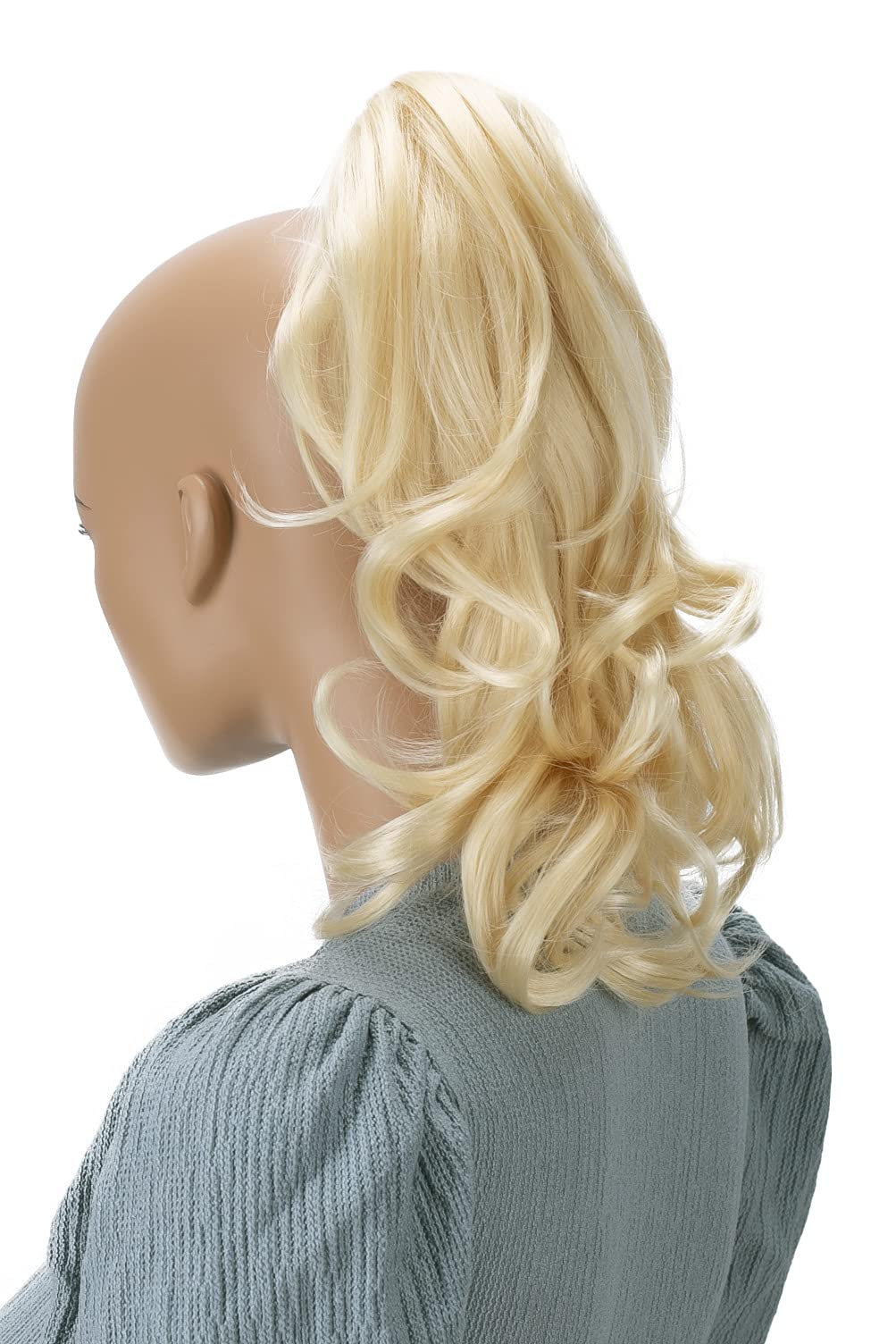 Bleach Blonde # 613 H84 : PRETTYSHOP 14 & 110g Hair Piece Ponytail Extension Straight Light Curled Nature Looking Heat-Resisting Different Colors (bleach blonde H84_613)