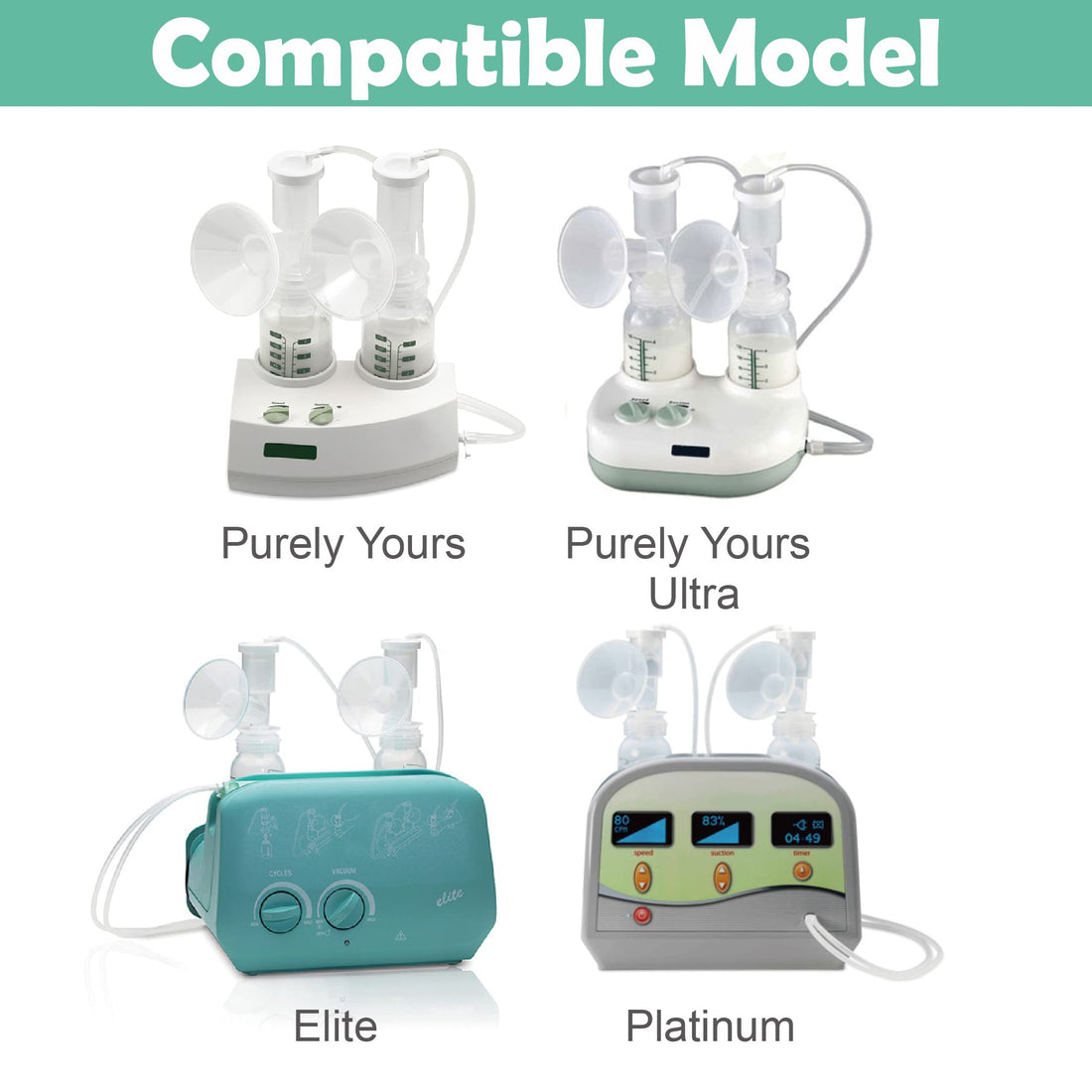 Maymom Pump Parts Compatible with Ameda Purely Yours Pumps; Incl. Silicone Membrane, Duckbill, Tubing, Flange; Replaces Ameda Spare Parts Kit (Flange 31 mm)