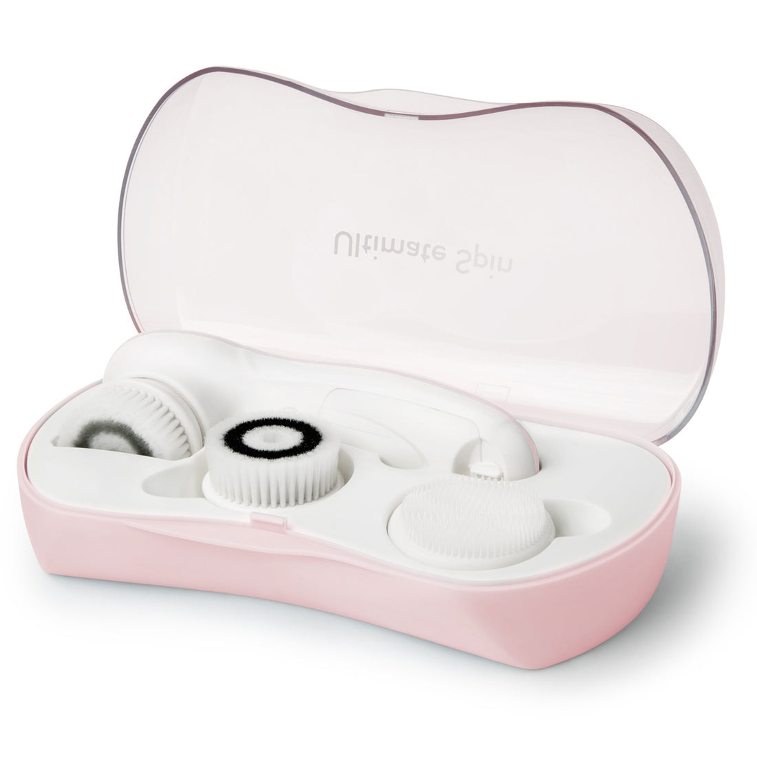 My Life My Shop Ultimate Spin Facial Cleansing Brush (Pink) Ultimate Skin Spa with 3 Interchangeable Face Brushes-Daily Cleansing, Exfoliating Brush, Silicone Brush&Protective Case