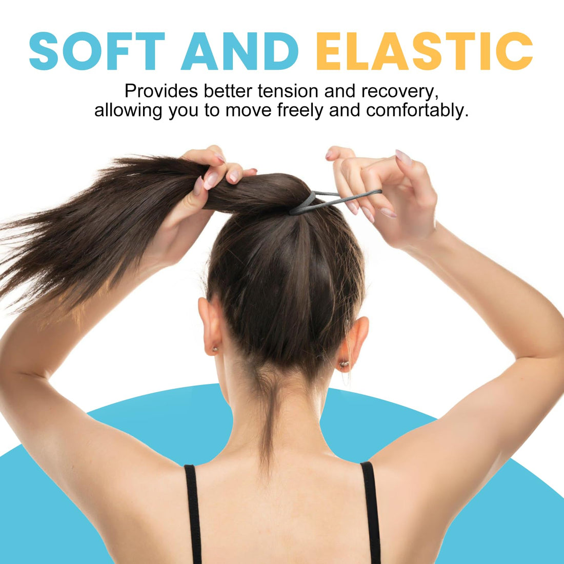 HOYOLS 100pcs Soft Hair Ties no Damage, Seamless Soft Thick Ponytail Holder Scrunchies Head Bands No Crease for Women Girls (Brunette Brown Set)