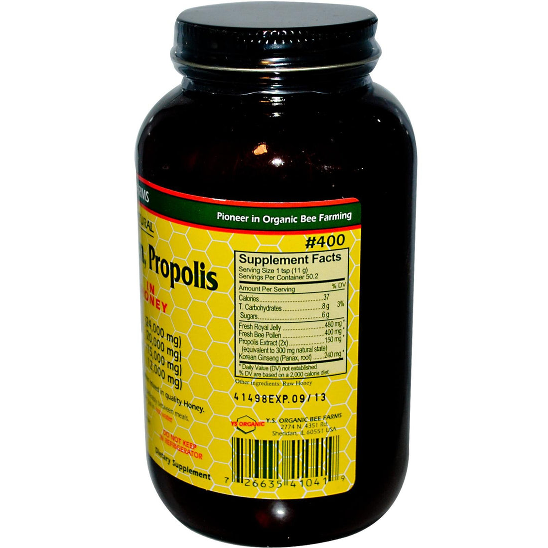 YS Royal Jelly, Pollen, Propolis & Ginseng in Honey (19.5 Fl. Oz Liquid)