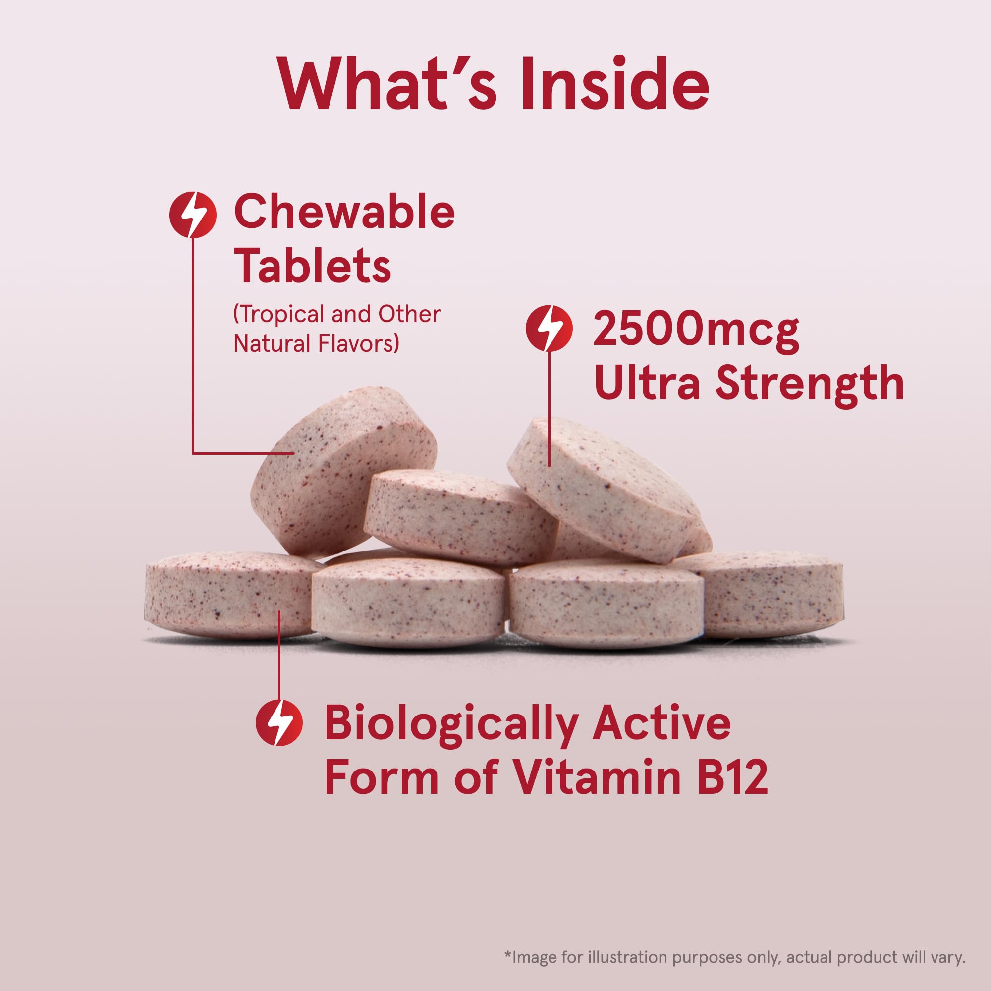 Jarrow Formulas Ultra Strength Methyl B-12, Dietary Supplement for Cellular Energy Production, 100 Tropical-Flavored Chewable Tablets, Up to a 100 Day Supply, Pack of 12