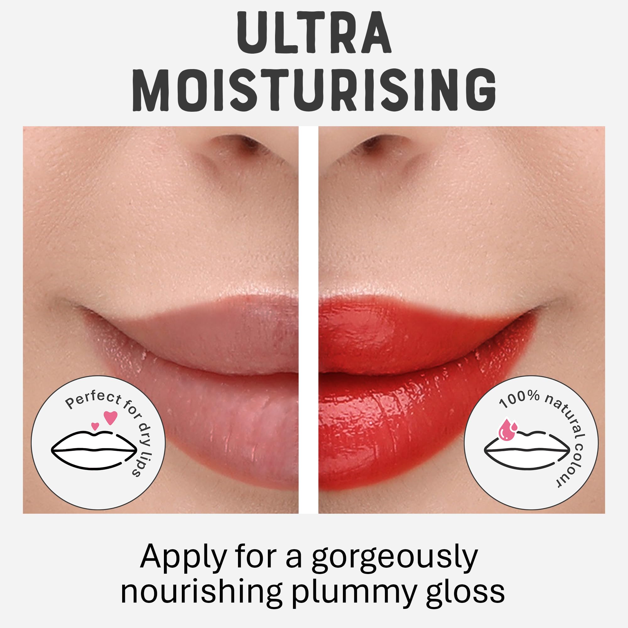 Natural Lanolin Tinted Lip Balm - Moisturizing Gloss For Dry Chapped Lips. Long Lasting Stains Made From Organic Edible Plant Pigments. Fragrance, Gmo, Paraben & Cruelty Free.