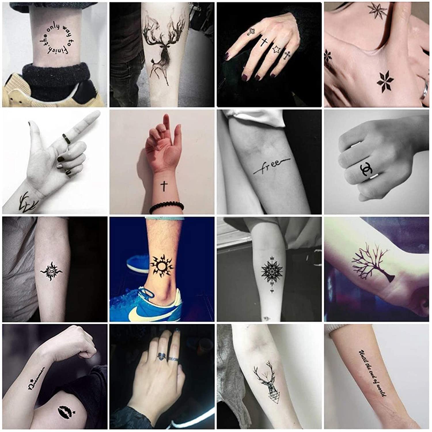 Jacknb Temporary Tattoo Kit, Semi Permanent Tattoo Jagua Gel Freehand Ink Temp Tattoos for Women Kids Men Body Art Painting DIY Fake Tattoos Freckles 40 Pcs Tattoo Stencils - 2 Bottles (1oz)