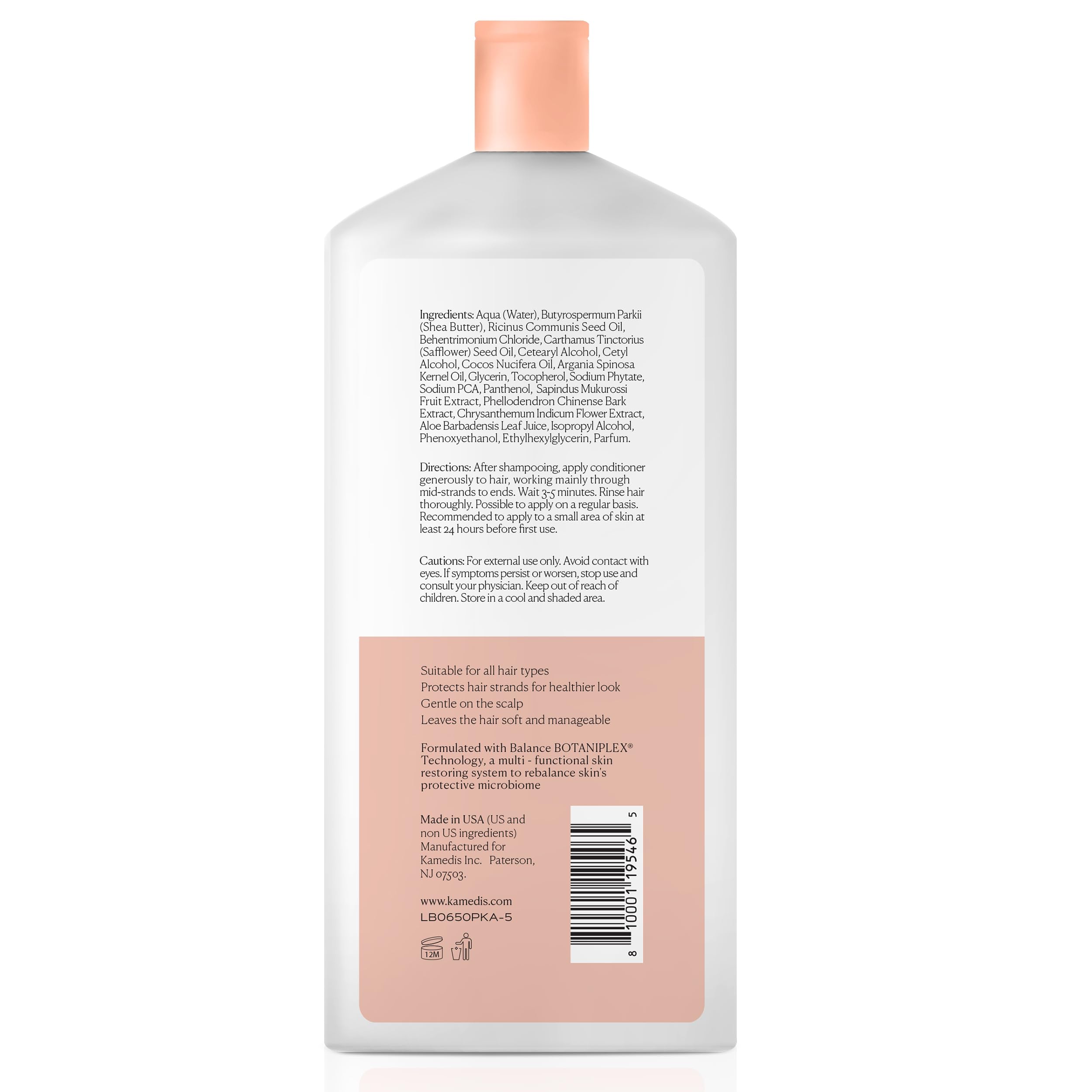 KAMEDIS Hair Conditioner Botanicals-Based. Moisturizer for Dry Damaged Hair & Sensitive Scalp. Strengthens & Nourishes All Hair Types. Contains Shea Butter, Castor Oil & Argan Oil. 16.9 Fl Oz.