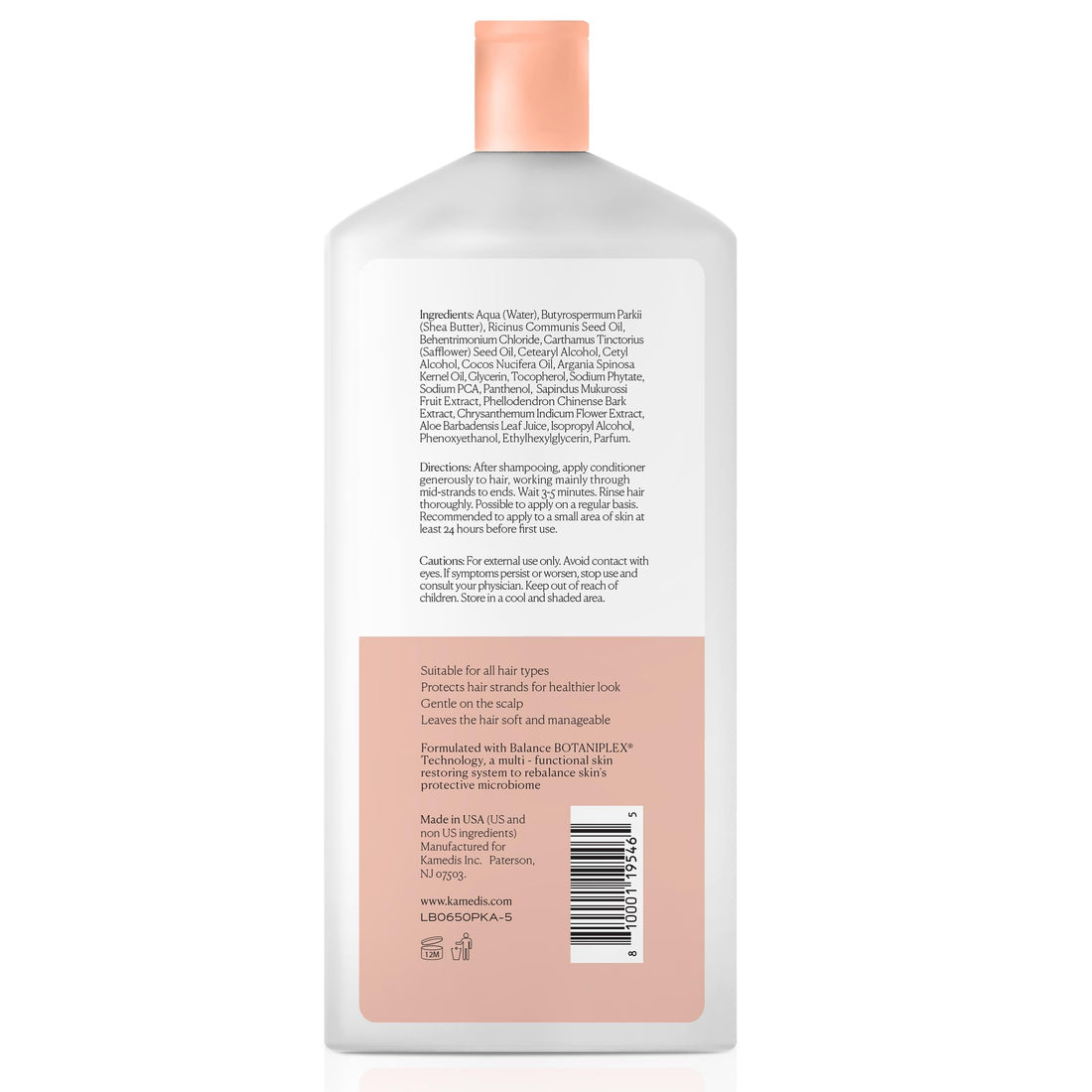 KAMEDIS Hair Conditioner Botanicals-Based. Moisturizer for Dry Damaged Hair & Sensitive Scalp. Strengthens & Nourishes All Hair Types. Contains Shea Butter, Castor Oil & Argan Oil. 16.9 Fl Oz.