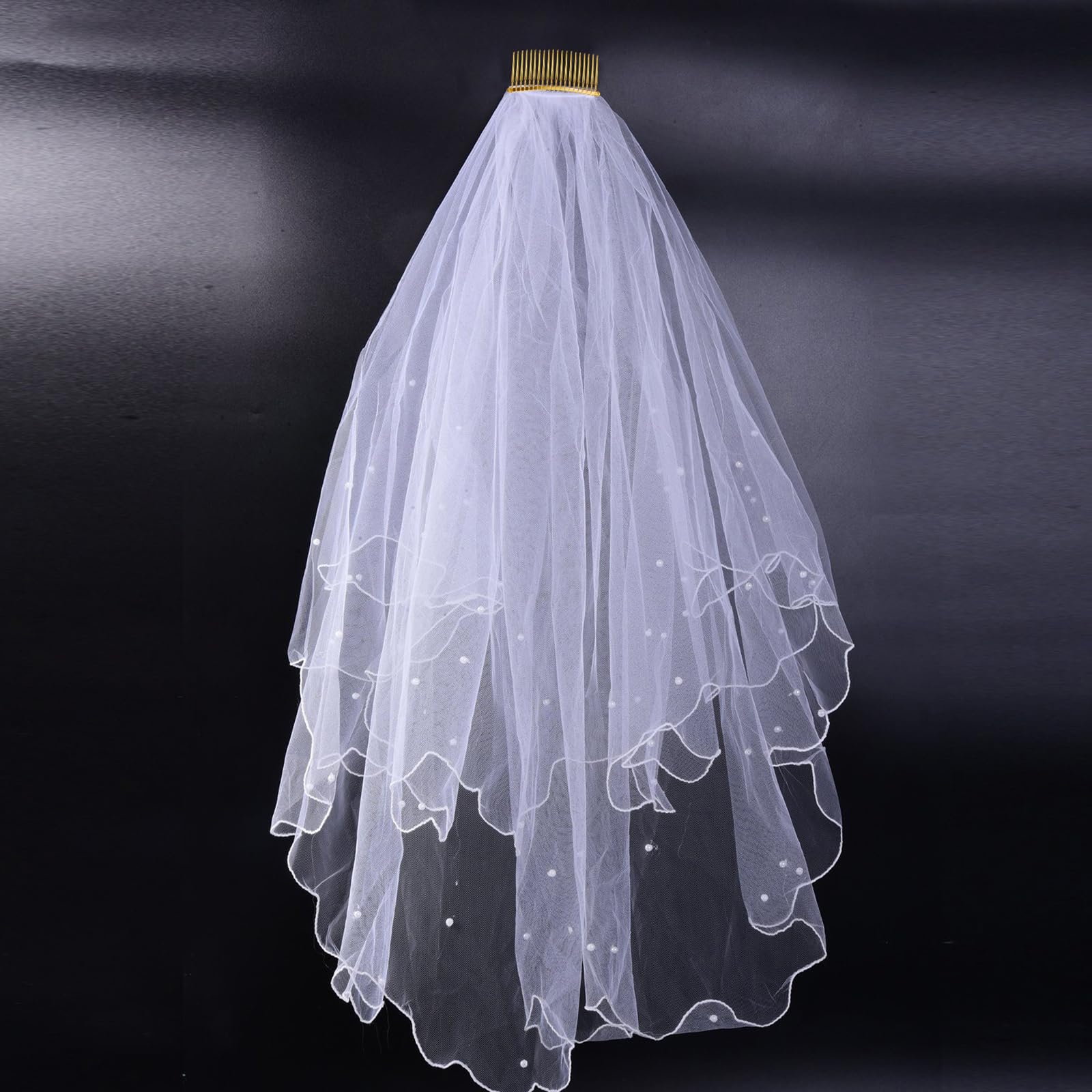 5 Pieces 20 Teeth Hair Clip Combs Metal Wire Hair Combs Wire Twist Bridal Wedding Veil Combs (Golden)