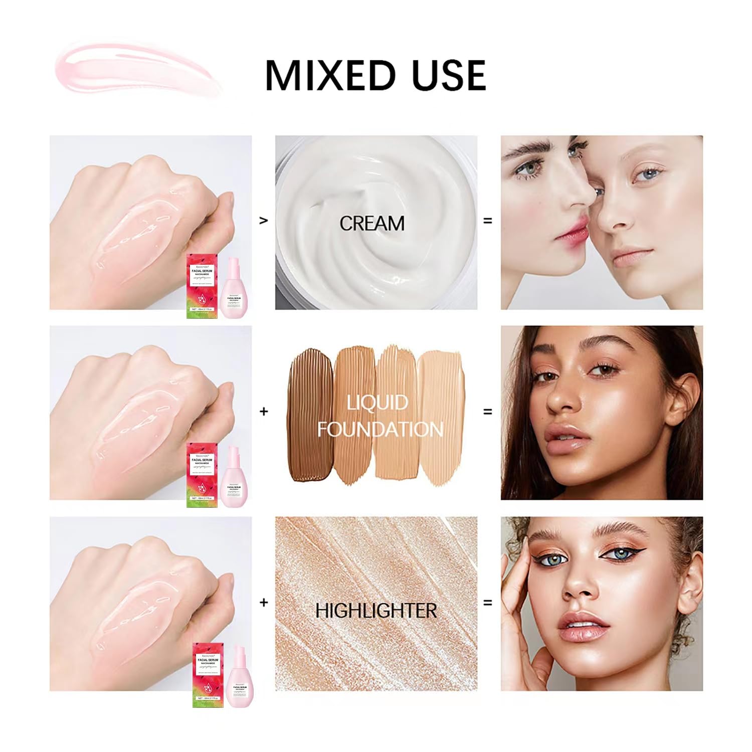 75ML Watermelon Niacinamide Serum, Watermelon Hydrating Serum With Hyaluronic Acid,Brighten Moisturizing,Lightweight Watermelon Toner, 2.64Fl Oz