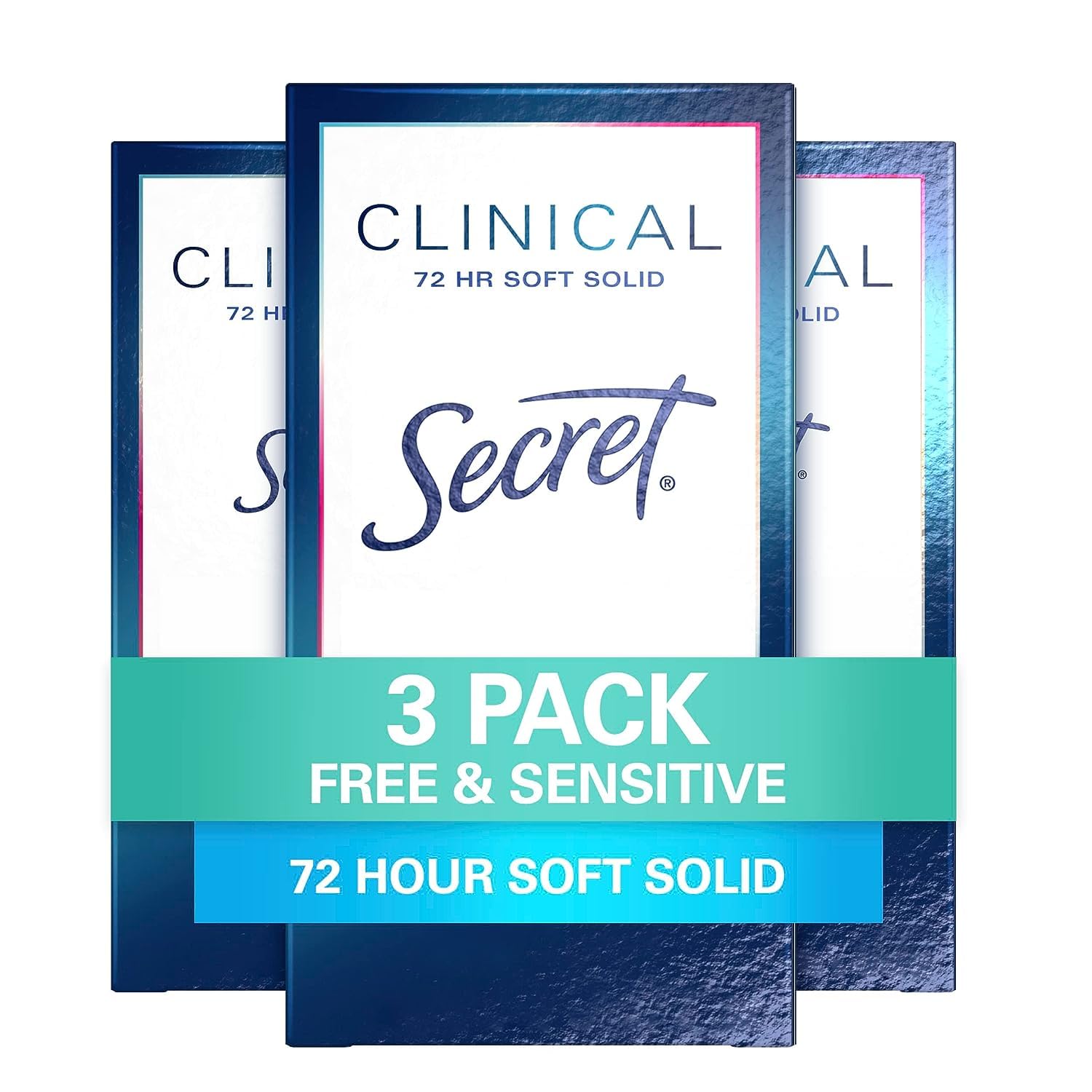 Secret Clinical Strength Smooth Solid Women's Antiperspirant & Deodorant, Sensitive Hypoallergenic - 1.6 Ounce (Pack of 3)
