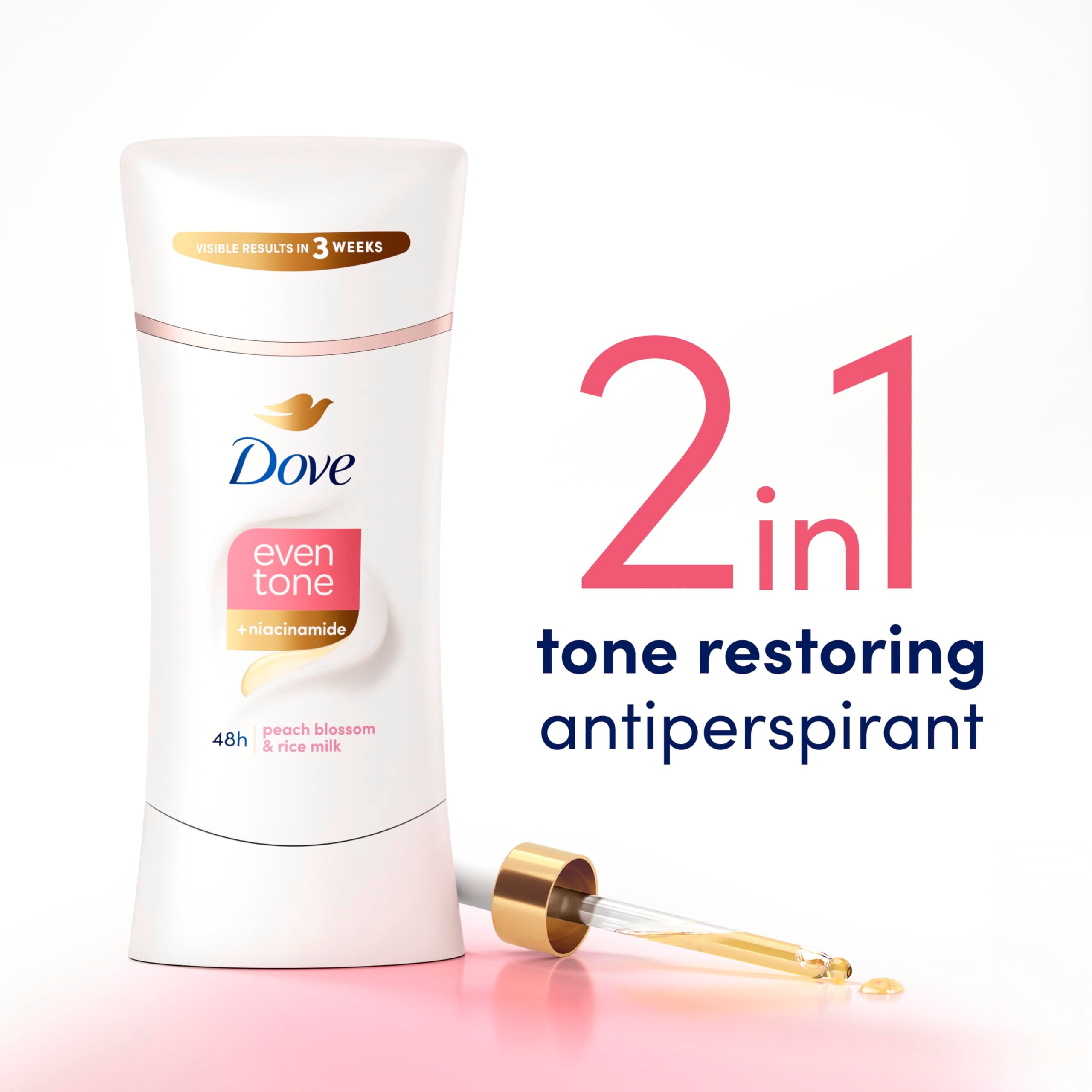 Dove Even Tone Antiperspirant Deodorant for Uneven Skin Tone Rejuvenating Blossom Sweat Block for All-Day Fresh Feeling, 2.6 oz, Pack of 3
