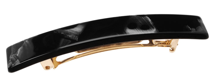 France Luxe Small Luxury Rectangle Barrette - Nacro Black