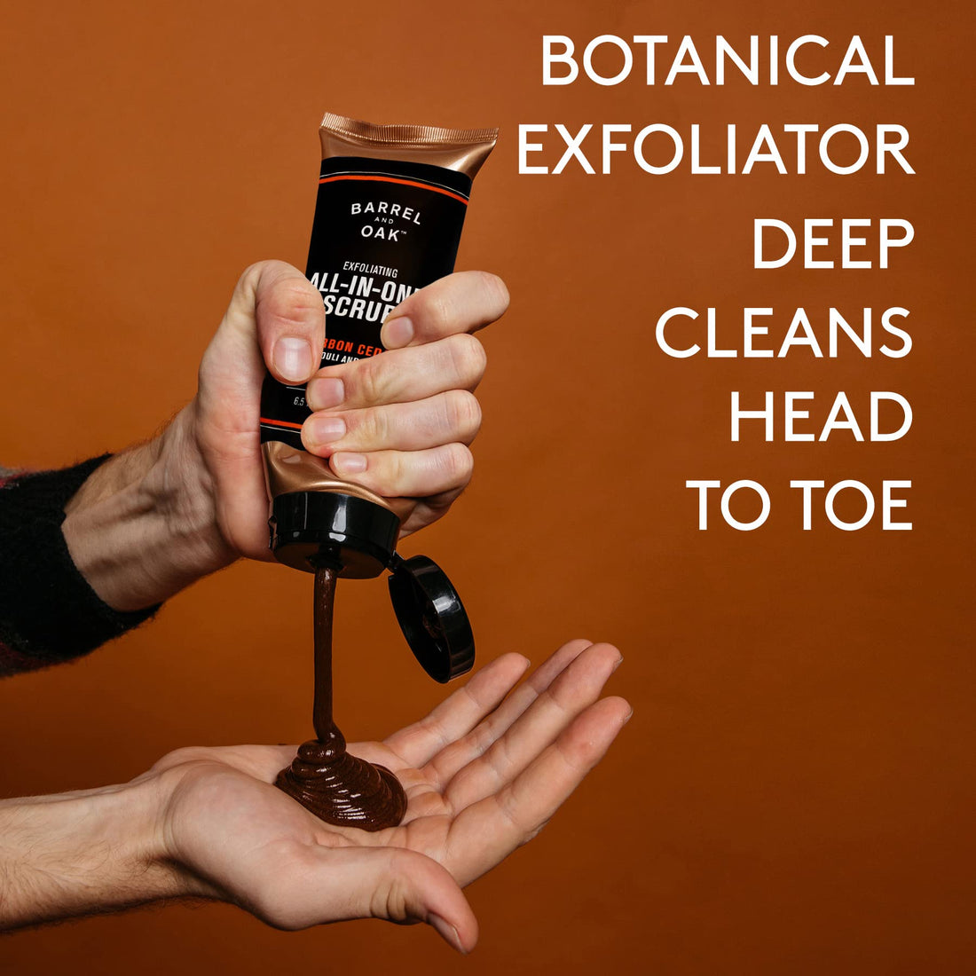 Olivina Men Exfoliating All-in-One Scrub, Bourbon Cedar, 6.5 fl. oz.