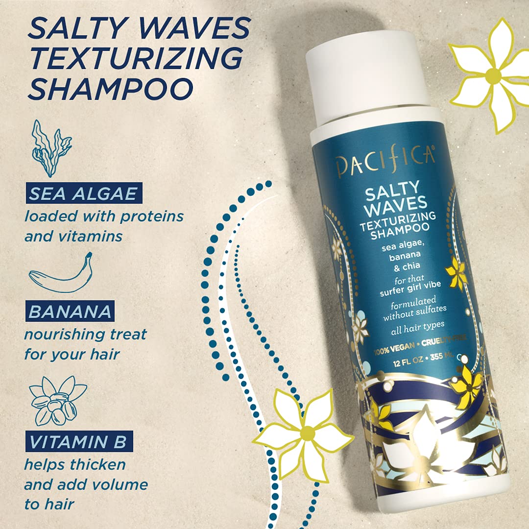 PACIFICA Salty Waves Texturizing Shampoo, Coconut, 12 Fl.Oz