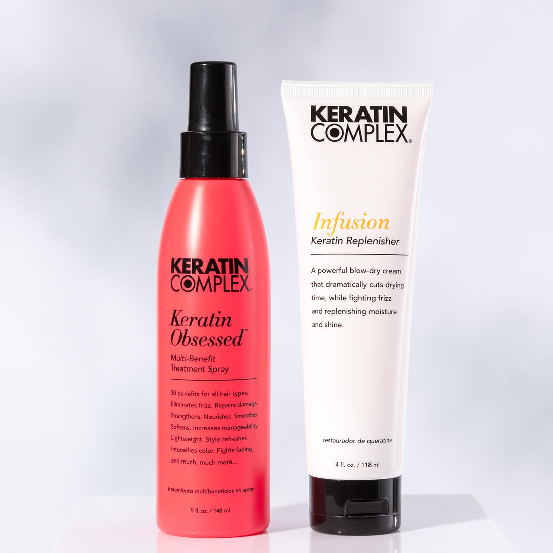 Keratin Complex - Blow Dry Essential Kit - Keratin Obsessed, 5 fl oz + Infusion Keratin Replenisher, 4 fl oz