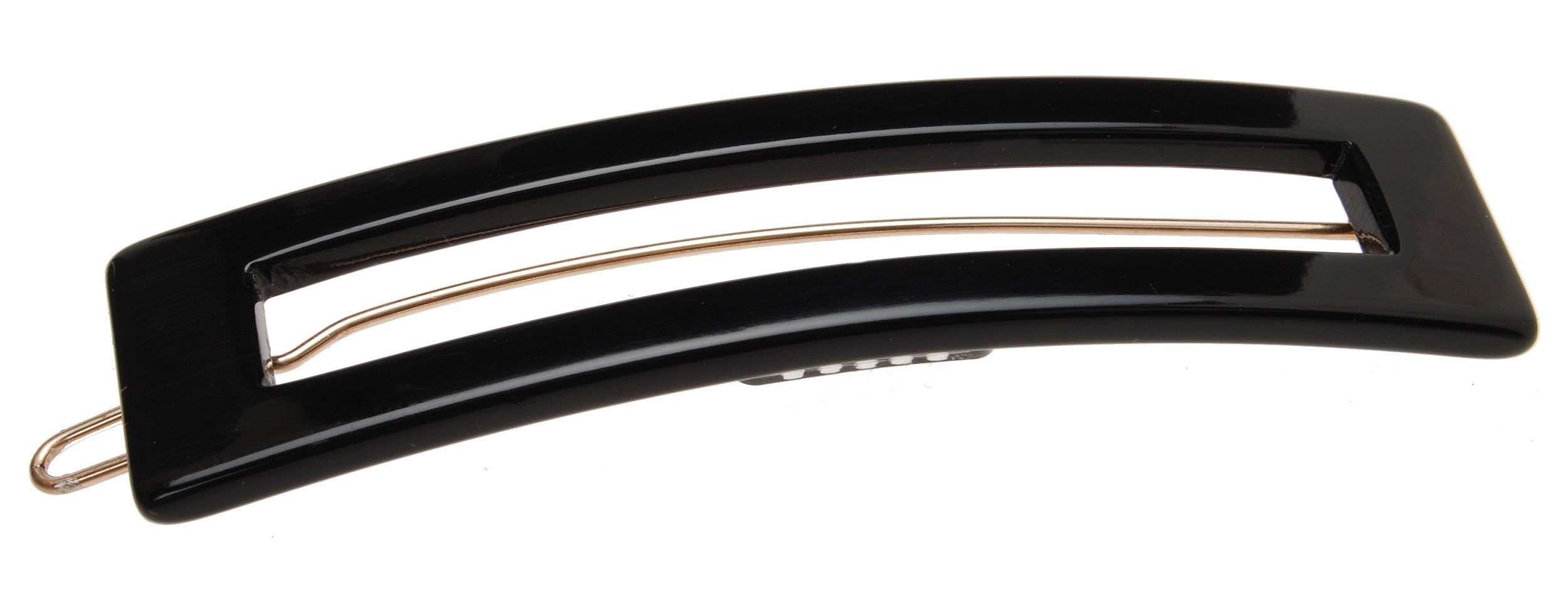 Black : France Luxe Cutout Rectangle Tige Boule Barrette - Black