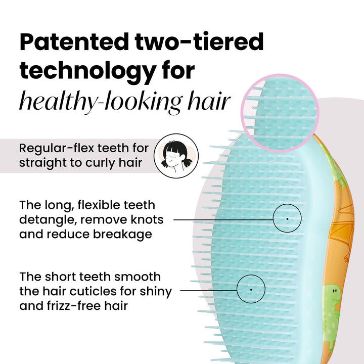 Tangle Teezer The Mini Original Detangling Hairbrush, Dino Mighty