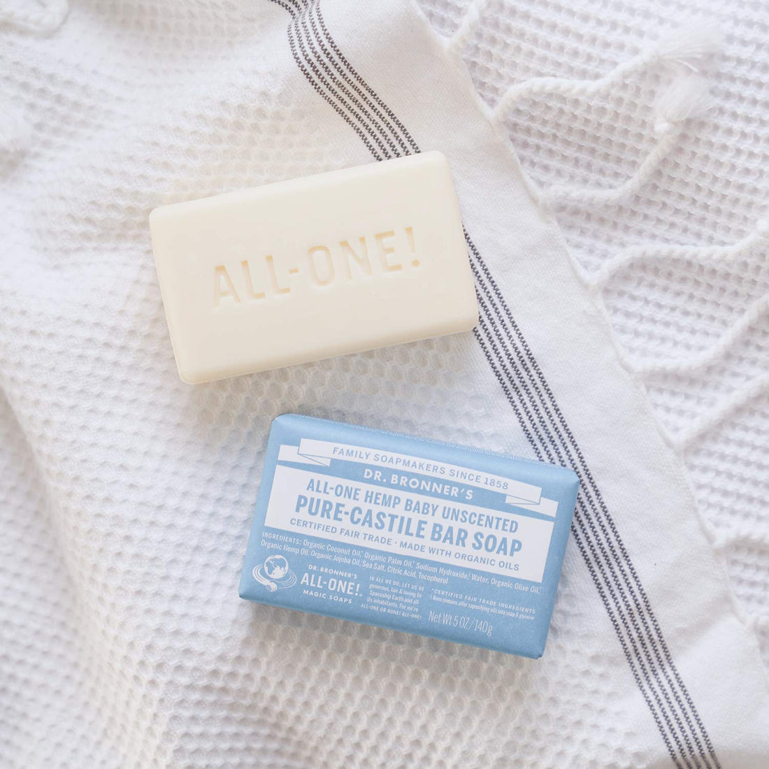 Dr. Bronner's - Pure-Castile Bar Soap (Baby Unscented, 5 ounce) - Made with Organic Oils, For Face, Body and Hair, Gentle for Sensitive Skin and Babies, No Added Fragrance, Biodegradable, Vegan