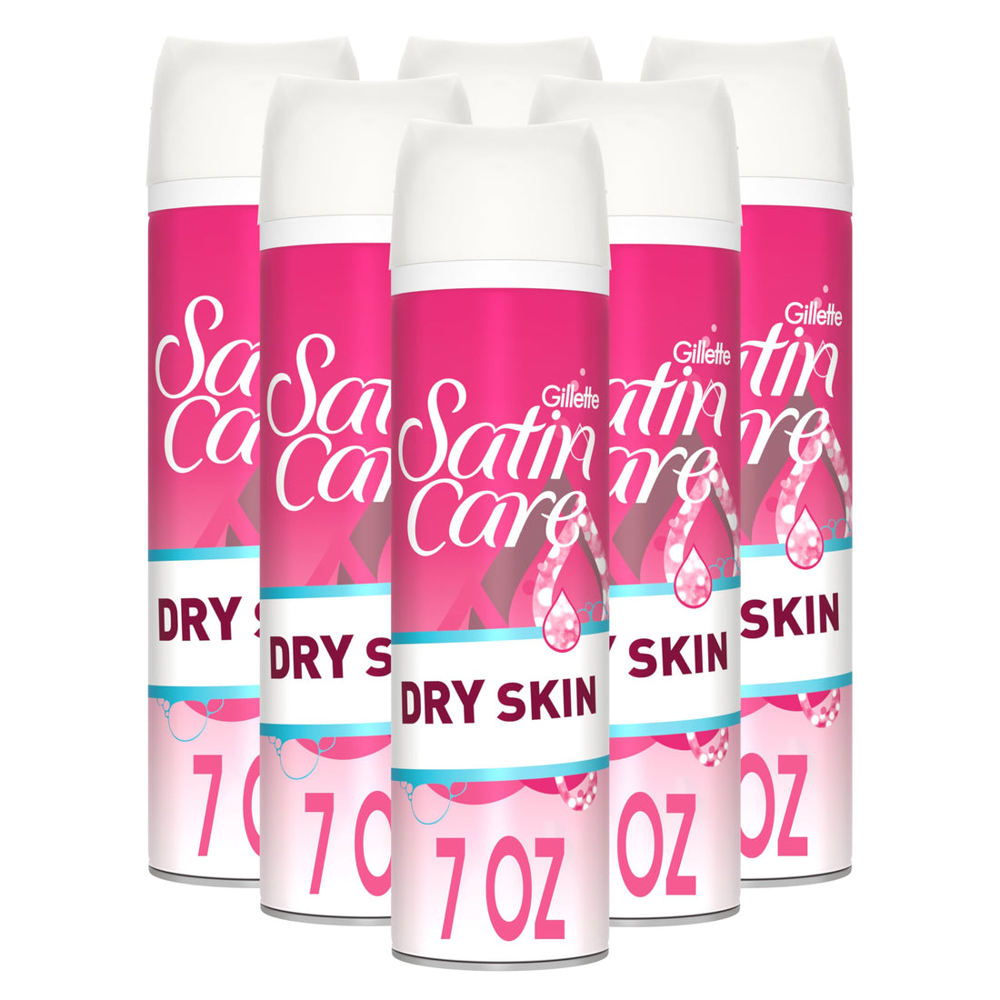 Gillette Satin Care Shave Gel, Dry Skin, 7 Ounce (Pack of 6)