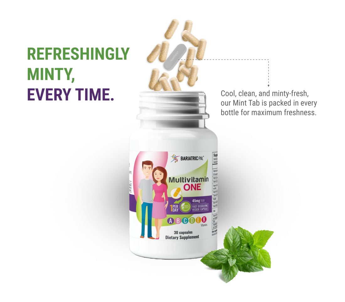 BariatricPal Multivitamin ONE 1 per Day! Bariatric Multivitamin Capsule with 45mg Iron (30 Count)