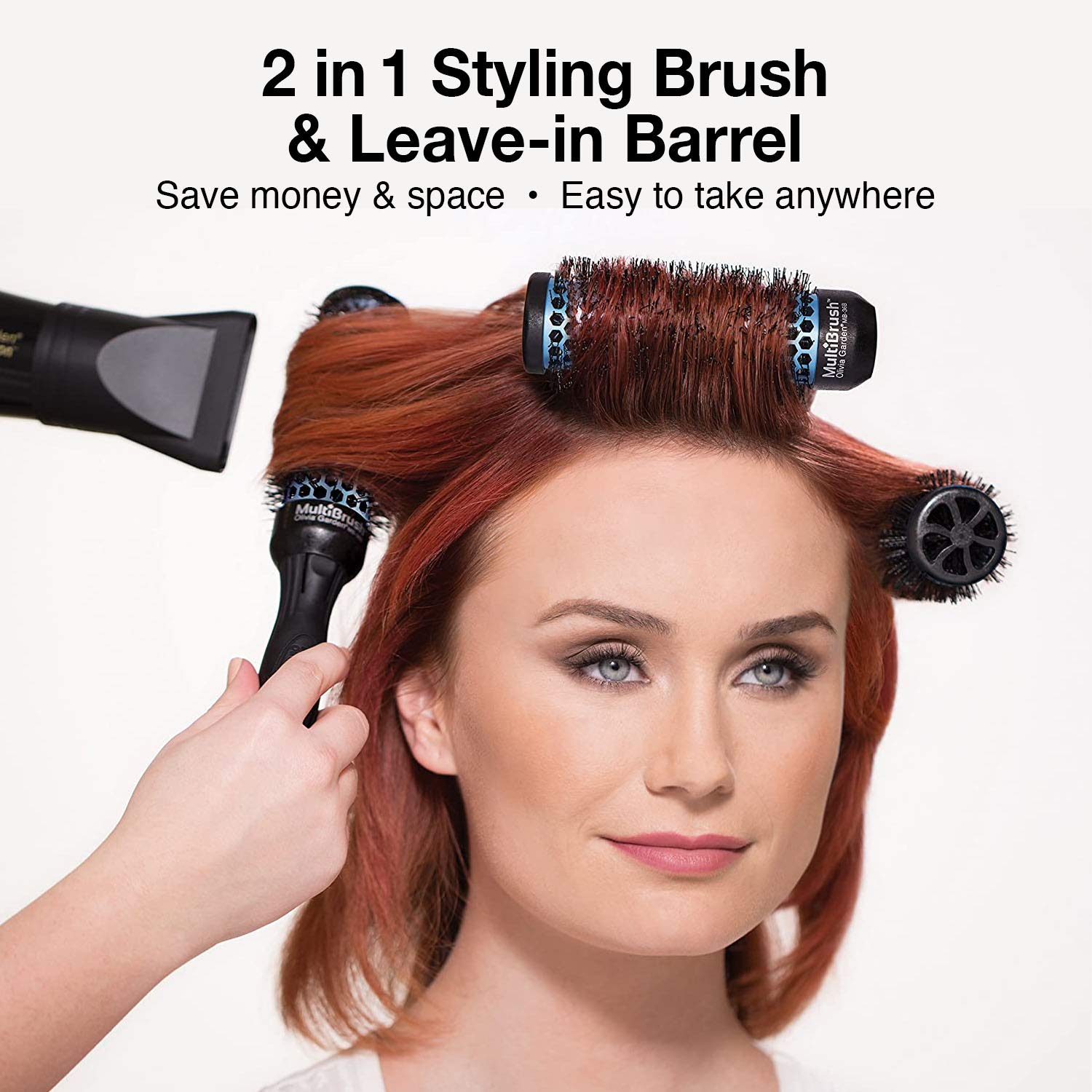 Olivia Garden MultiBrush Detachable Thermal Styling Hair Brush MB-36B (1 3/8)