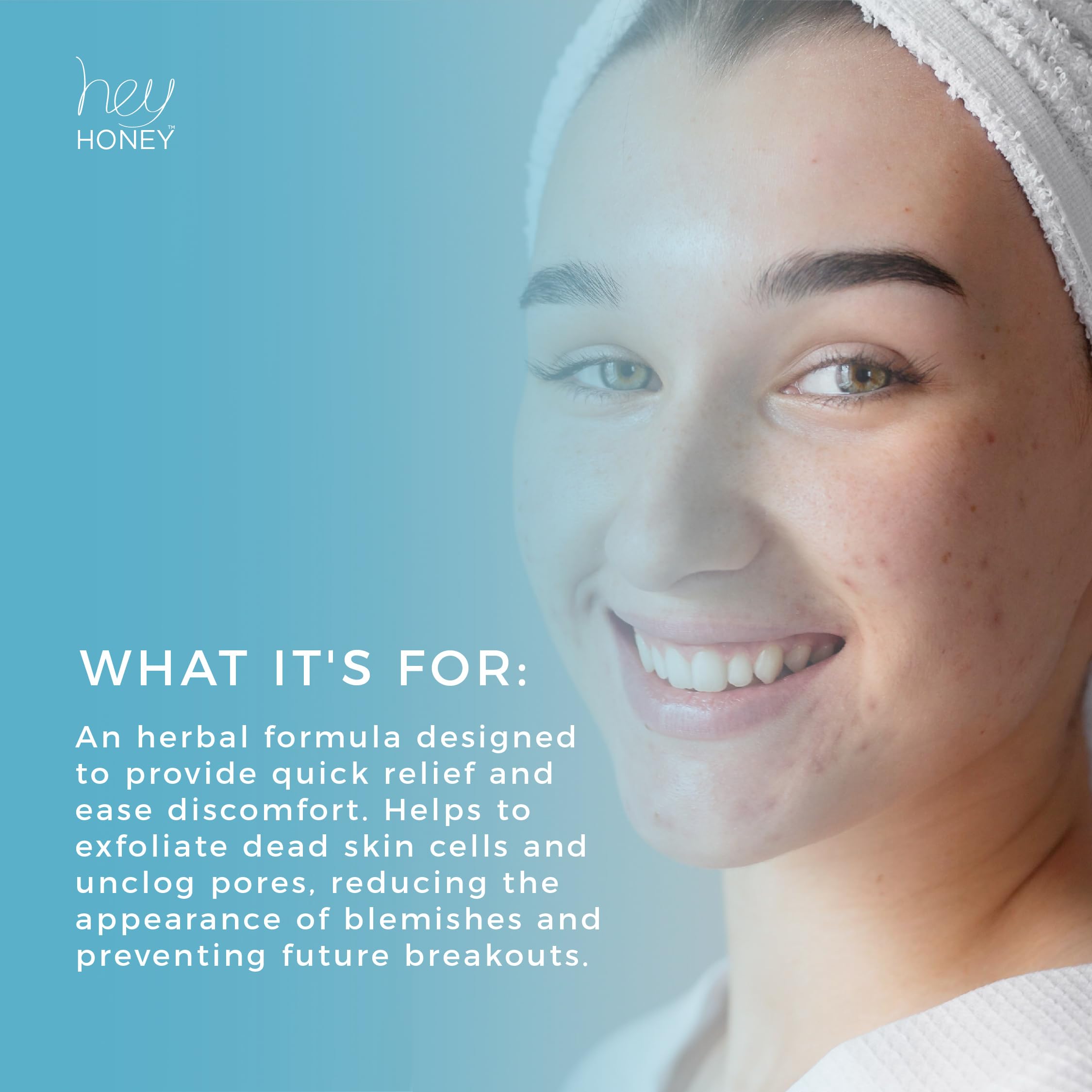 Hey Honey Skincare Be Clear Acne Routine | Clarifying Overnight Treatment | Propolis & Herbal Cream for Blemishes & Acne-Prone Skin | Immidiate Soothing Relief | 1.9 Oz