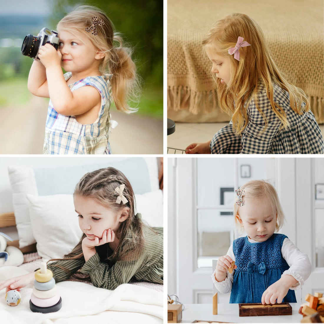 Baby Hair Clips Fully Lined Non Slip Hair Pins Baby Girls Hair Bows Barrettes Hair Accessories for Little Girls Infants Toddlers