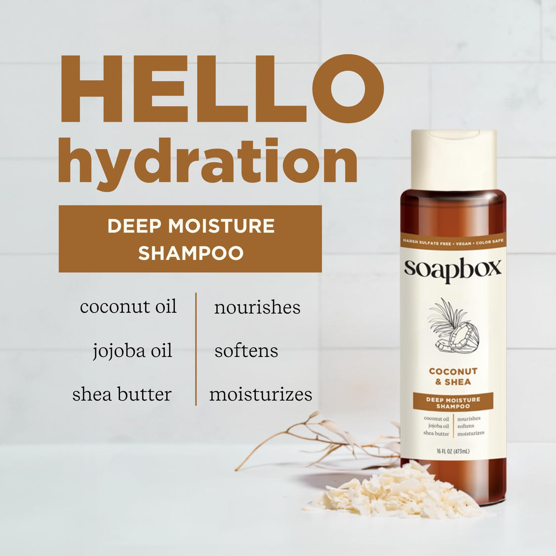 SoapBox Soaps Shampoo, Coconut Oil with Shea Butter, 3 Count