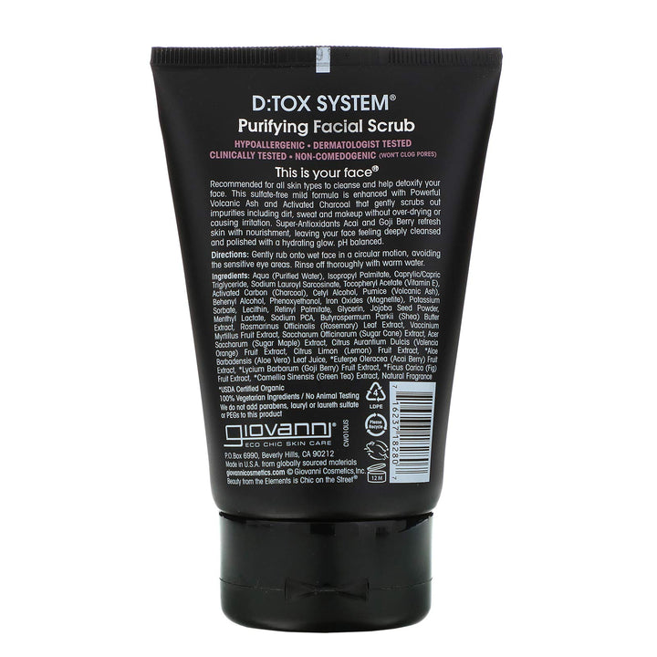 Giovanni Cosmetics, Inc. D:Tox System Purifying Facial Scrub (Step2) - 4 Oz - Liquid