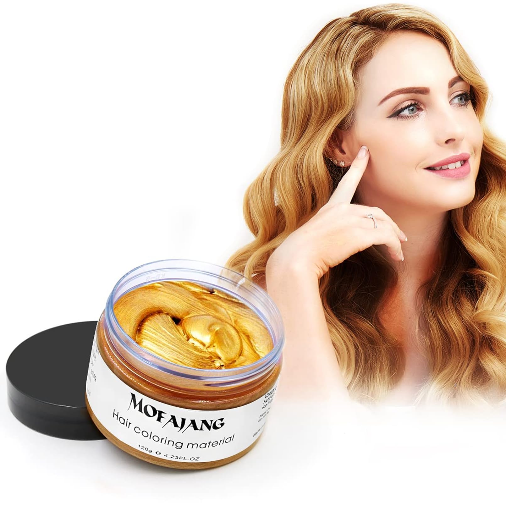Temporary Hair Color Wax Gold Hairstyle Cream 4.23 oz Hair Pomades Natural Hairstyle for Kids Men Women Party Cosplay Date