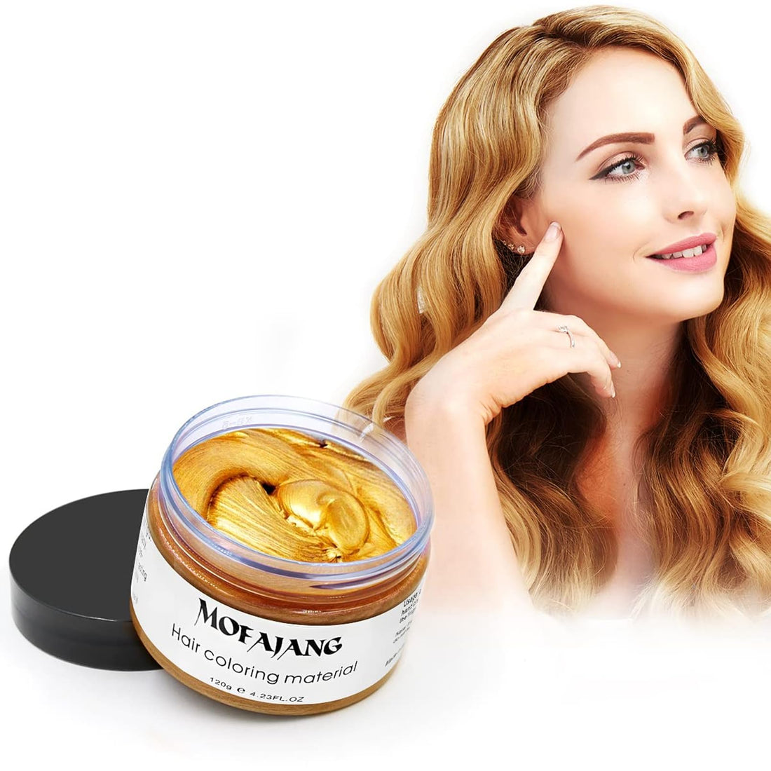 Temporary Hair Color Wax Gold Hairstyle Cream 4.23 oz Hair Pomades Natural Hairstyle for Kids Men Women Party Cosplay Date