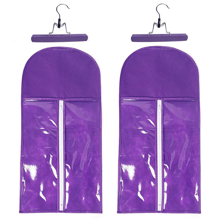 1 Pack Hair Extension Holder Hair Extensions Storage Bag with Hanger,Portable Wig Bags Storage,Hair Extension Hanger for Hairpiece Human Hair (Bluish Purple)