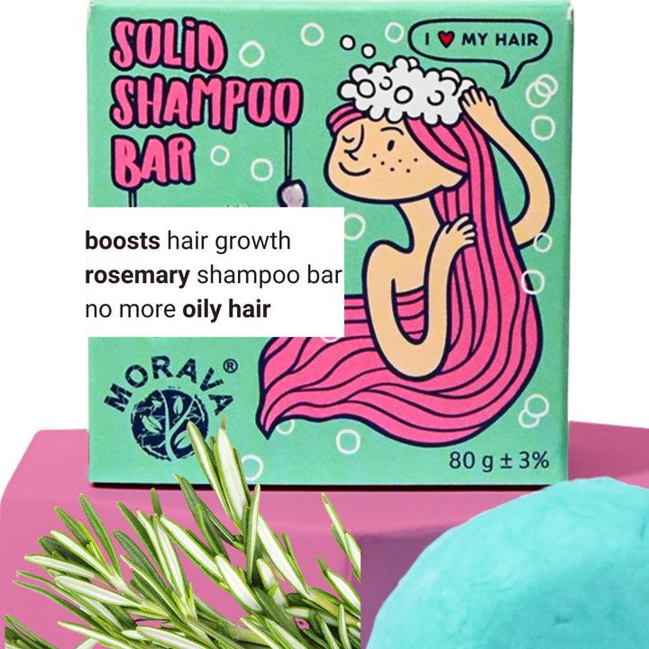 Morava Rosemary Shampoo Bar for Oily Hair – Sulfate-Free, Vegan, and Cruelty-Free. Deep Cleansing Shampoo Bar for Fine Hair, Adds Volume and Strength, Boosts Hair Growth – 2.82 Oz