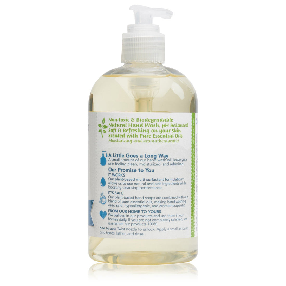 Natural Flower Power - Natural Liquid Hand Soap, Lemongrass, pH Balanced, Scented with Pure Essential Oils, Soft and Moisturizing, Sulfate Free - 12 Ounce (Pack of 3)