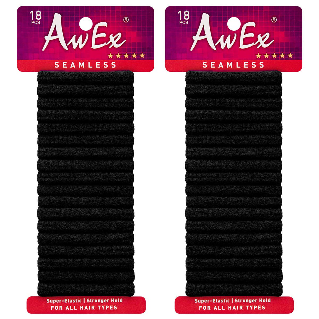 AwEx Super-Elastic,Black Hair Ties,36 PCS,Small Hair Scrunchies,Cotton Scrunchie Holder,Ponytail Holder