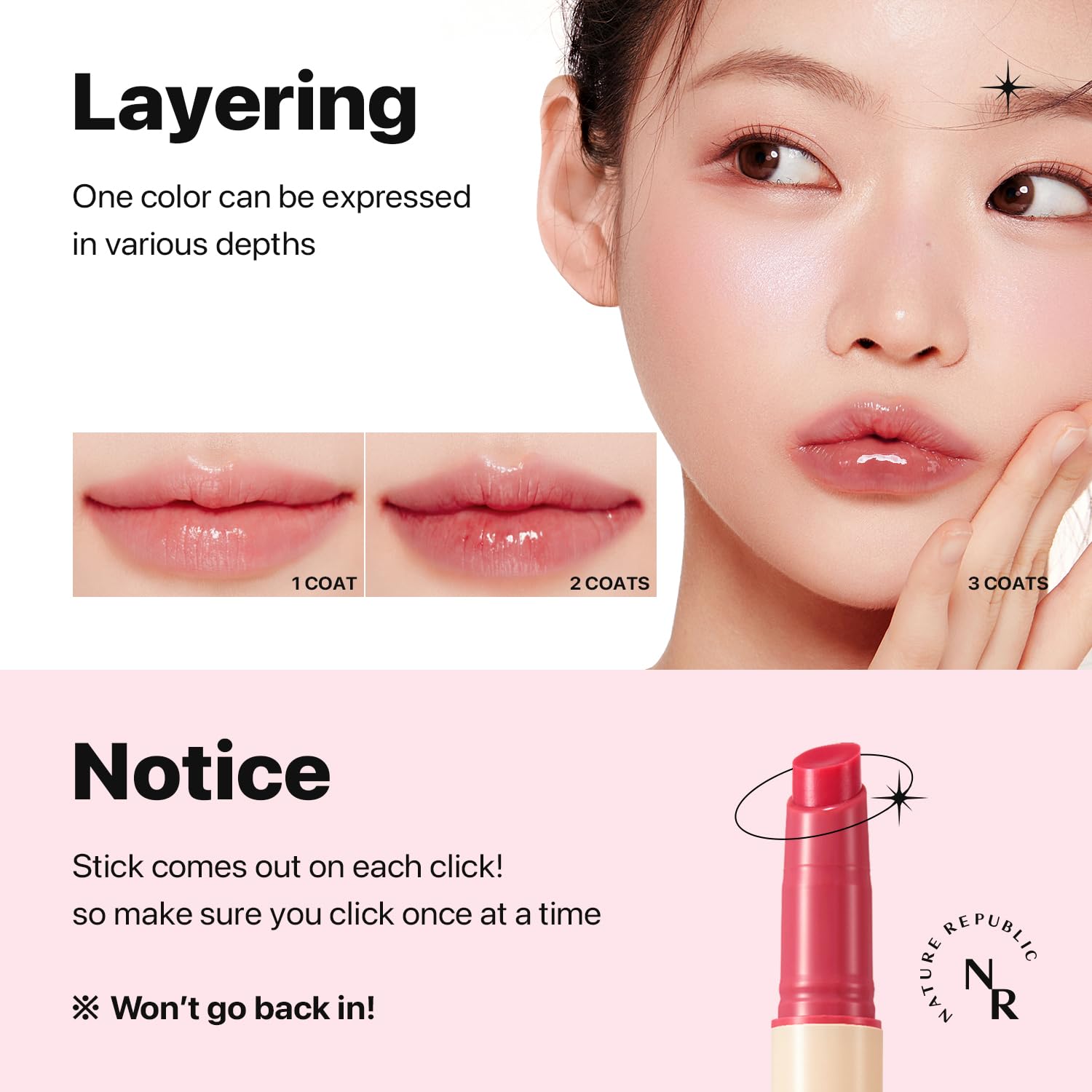Nature Republic HONEY MELTING LIP (03 BERRY) SOFT LIP STICK, Hydrating Gloss, Moisturizing balms, Sheer tint, Shine & Glowy Finish, korean make up