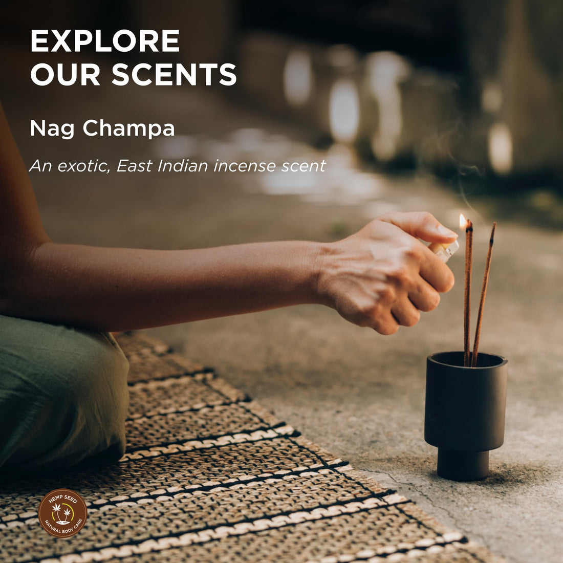 Hemp Seed Hair Care Shampoo + Conditioner, Nag Champa - 8 oz Each - With Hemp Seed Oil & Coconut Oil - Vegan, Cruelty Free