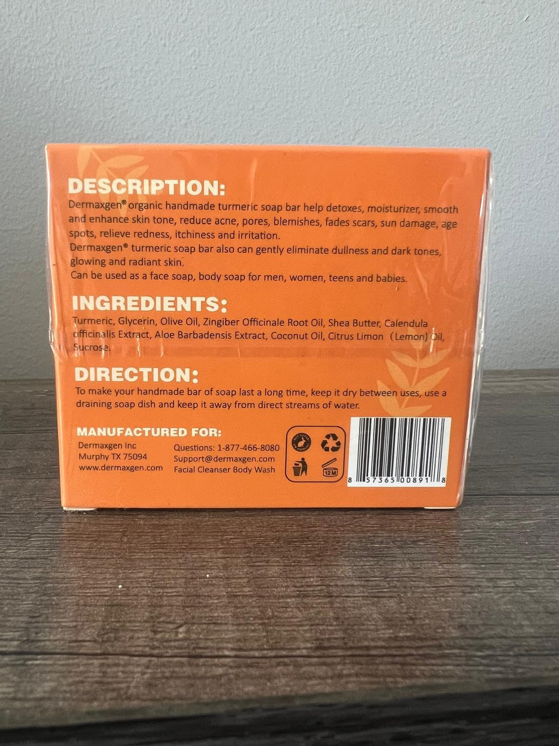 DERMAXGEN Organic TURMERIC Soap Bar | Pure Natural Handcrafted Skincare, Face & Body Cleanser | Blemish Control, Reduce Acne, Radiant Skin, Evens Tone, Fades Scars, Sun Damage, Age Spots (7 OZ)